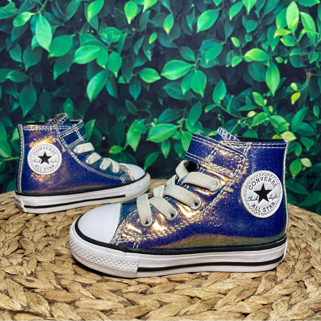 Converse Ctas Hi Strap Toddler Metallic Silver